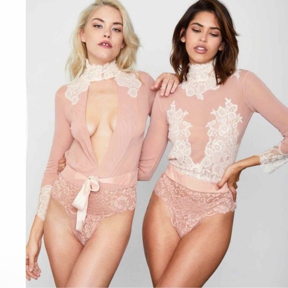 We Are HaH Take HaH Bow Reversible Bodysuit in copper rose - Picture 2 of 5